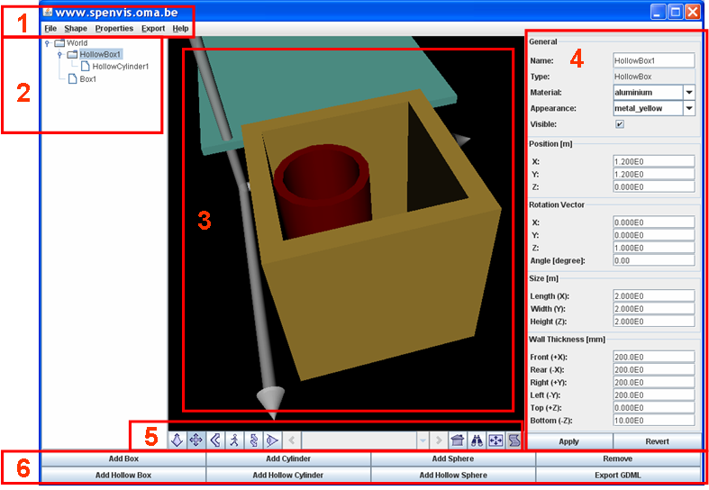 Screenshot of the graphical interface